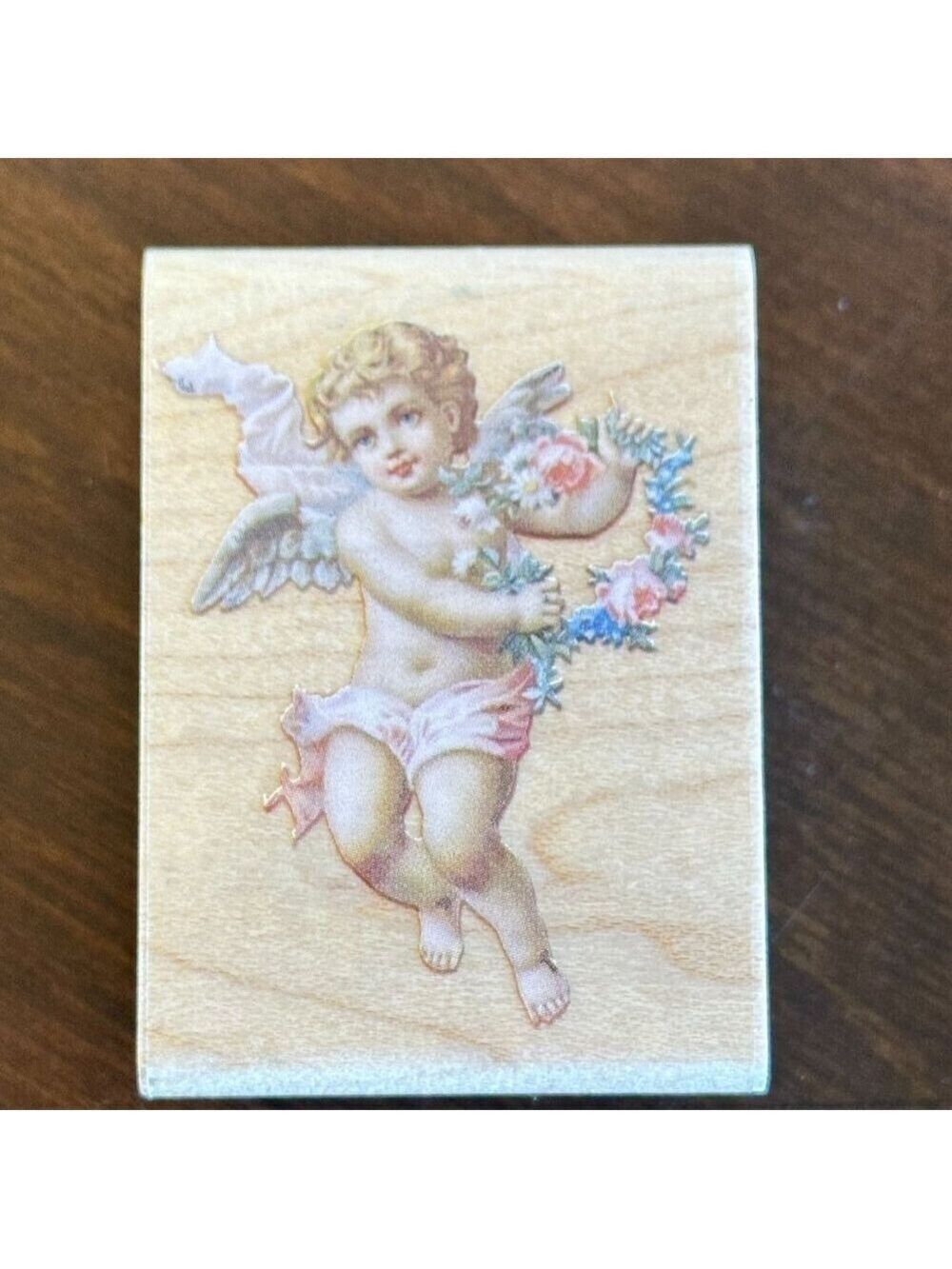 Rubber Stampede Classic Victorian Cherub Wood Mounted Rubber Stamp A745D